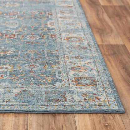 Deri Floral Blue/ Beige Large Area Rugs For Living Room - LOOMLAN - LOOMLAN - Area Rugs