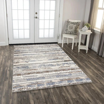 Dero Stripe Blue Large Area Rugs For Living Room - LOOMLAN - LOOMLAN - Area Rugs