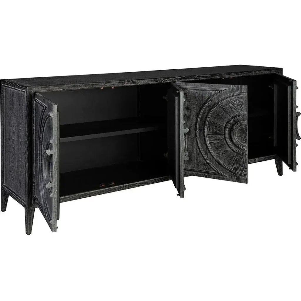 Deroche Wooden Black Sideboard - LOOMLAN - Furniture Classics - Sideboards