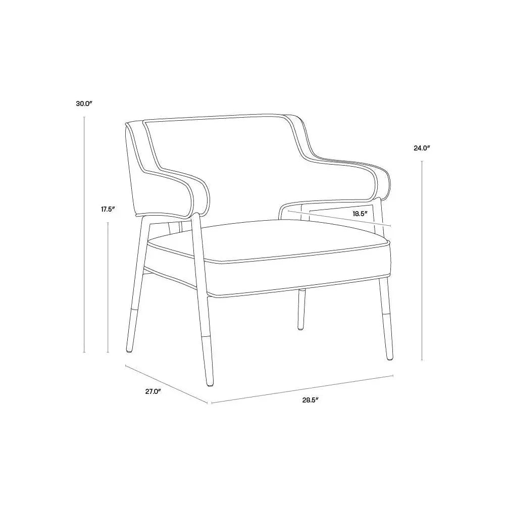 Derome Leather Unique Lounge Chair - LOOMLAN - SUNPAN - Accent Chairs