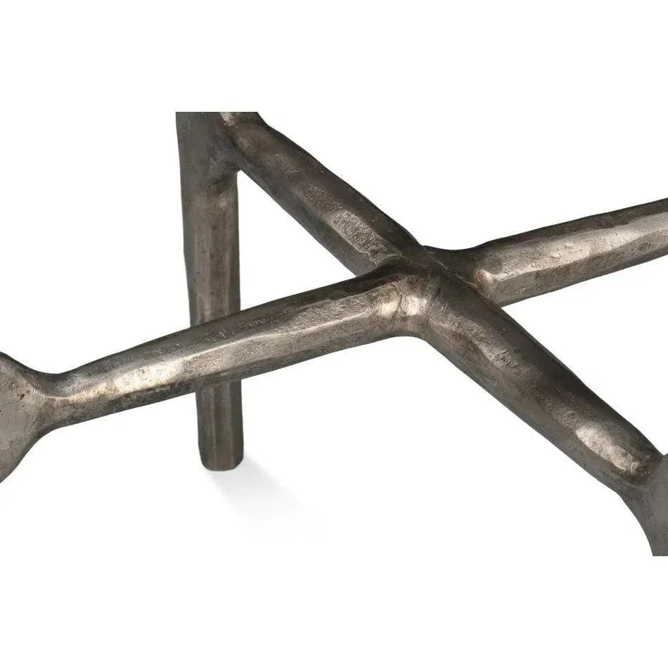 Derrick Iron & Marble Black Round End Table - LOOMLAN - Side Tables