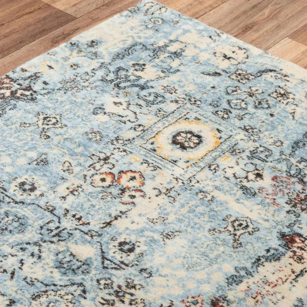 Deru Blue/ Beige Large Area Rugs For Living Room - LOOMLAN - LOOMLAN - Area Rugs