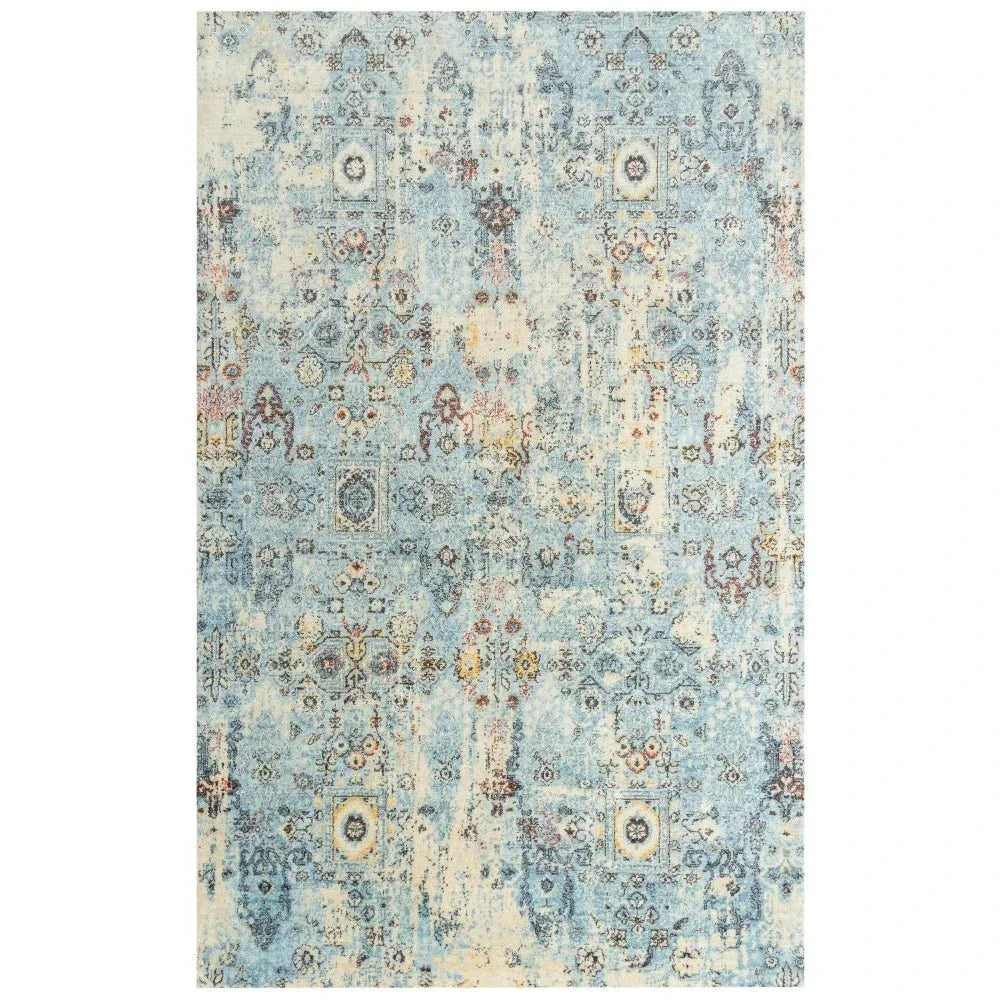 Deru Blue/ Beige Large Area Rugs For Living Room - LOOMLAN - LOOMLAN - Area Rugs