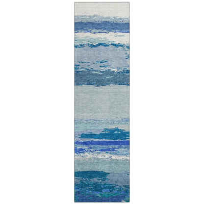 Dervika Blue Washable Indoor - Outdoor Rug - LOOMLAN - LOOMLAN Rugs - Outdoor Rugs