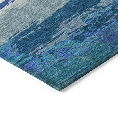 Dervika Blue Washable Indoor - Outdoor Rug - LOOMLAN - LOOMLAN Rugs - Outdoor Rugs