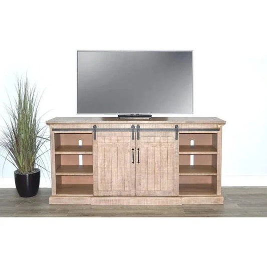 Desert Rock TV Console Fireplace Option Light Brown - LOOMLAN - Sunny D - TV Stands & Media Centers