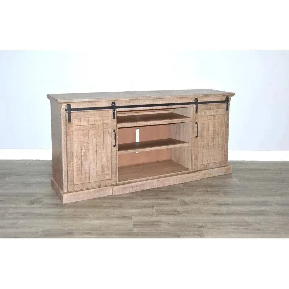 Desert Rock TV Console Fireplace Option Light Brown - LOOMLAN - Sunny D - TV Stands & Media Centers