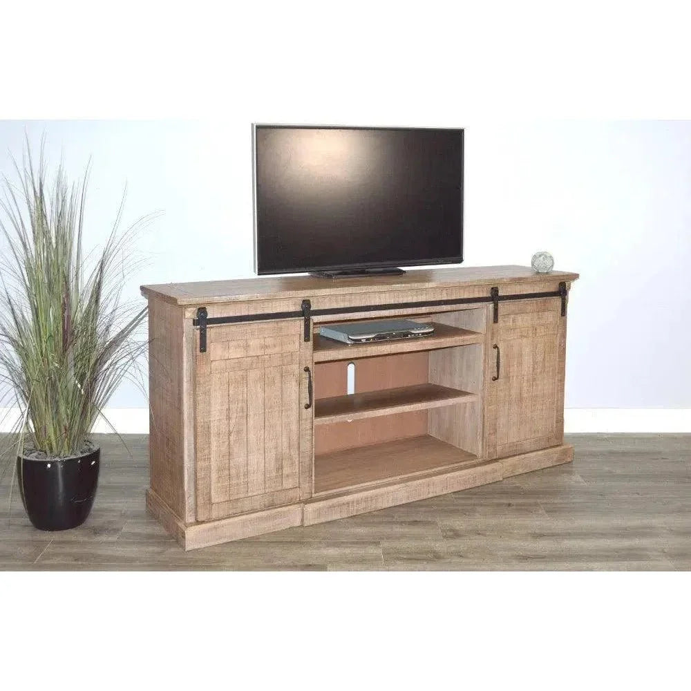 Desert Rock TV Console Fireplace Option Light Brown - LOOMLAN - Sunny D - TV Stands & Media Centers