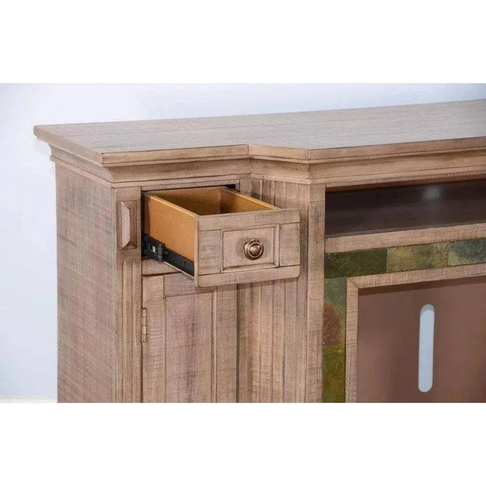 Desert Rock TV Console Only Light Brown - LOOMLAN - Sunny D - TV Stands & Media Centers