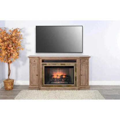 Desert Rock TV Console Only Light Brown - LOOMLAN - Sunny D - TV Stands & Media Centers