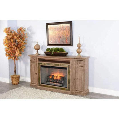 Desert Rock TV Console Only Light Brown - LOOMLAN - Sunny D - TV Stands & Media Centers