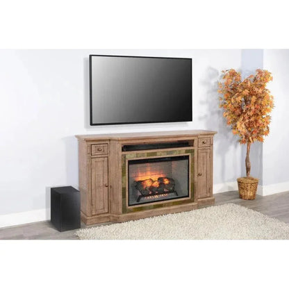 Desert Rock TV Console Only Light Brown - LOOMLAN - Sunny D - TV Stands & Media Centers