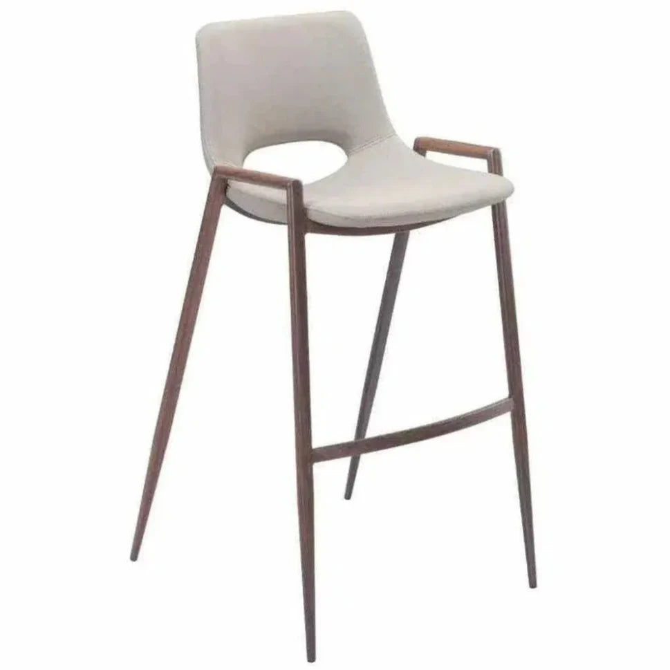 Desi Bar Chair (Set of 2) Beige - LOOMLAN - Zuo Modern - Bar Stools