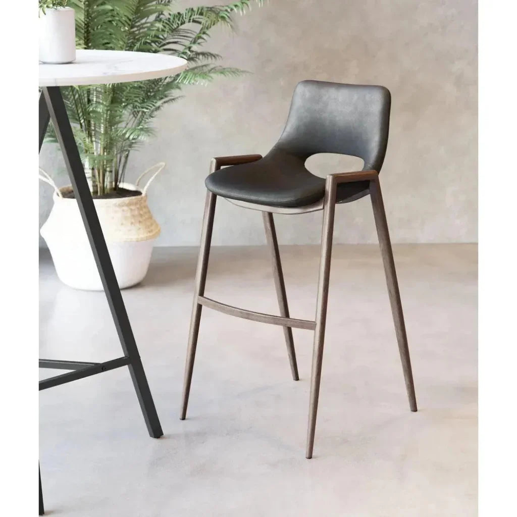Desi Bar Chair (Set of 2) Black - LOOMLAN - Zuo Modern - Bar Stools