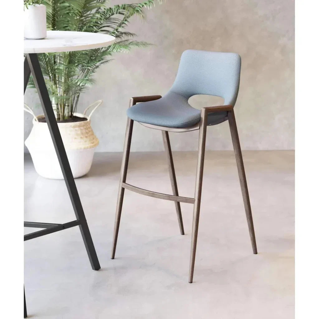 Desi Bar Chair (Set of 2) Gray - LOOMLAN - Zuo Modern - Bar Stools