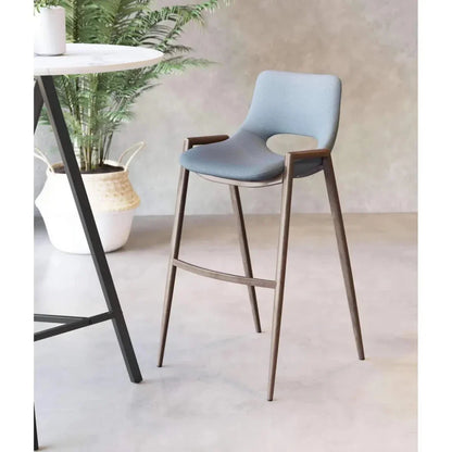 Desi Bar Chair (Set of 2) Gray - LOOMLAN - Zuo Modern - Bar Stools
