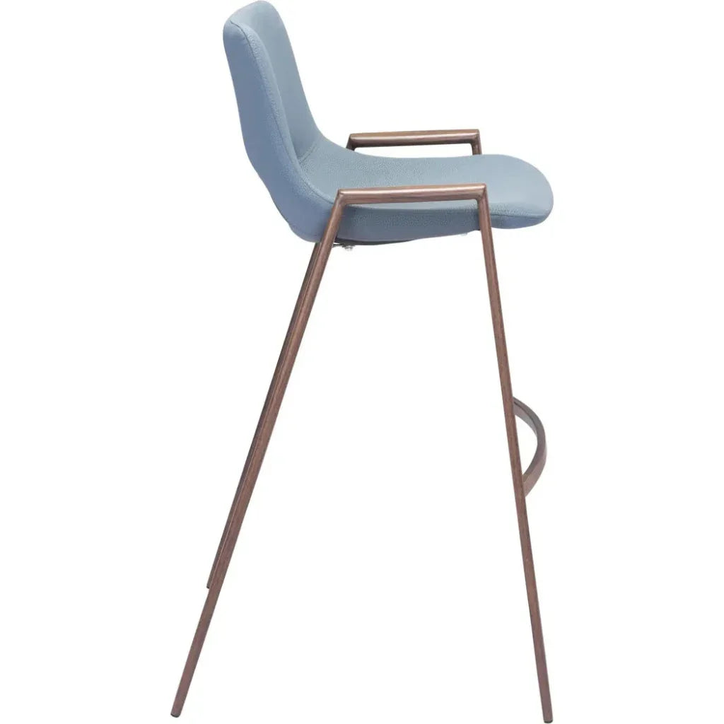 Desi Bar Chair (Set of 2) Gray - LOOMLAN - Zuo Modern - Bar Stools