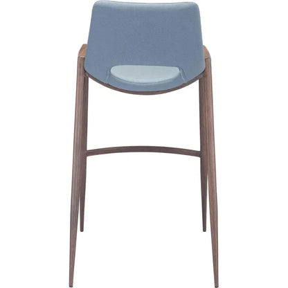 Desi Bar Chair (Set of 2) Gray - LOOMLAN - Zuo Modern - Bar Stools