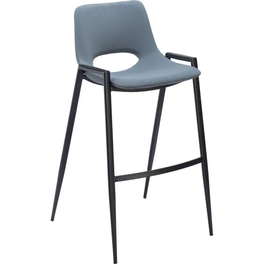 Desi Barstool (Set of 2) Blue - LOOMLAN - Zuo Modern - Bar Stools