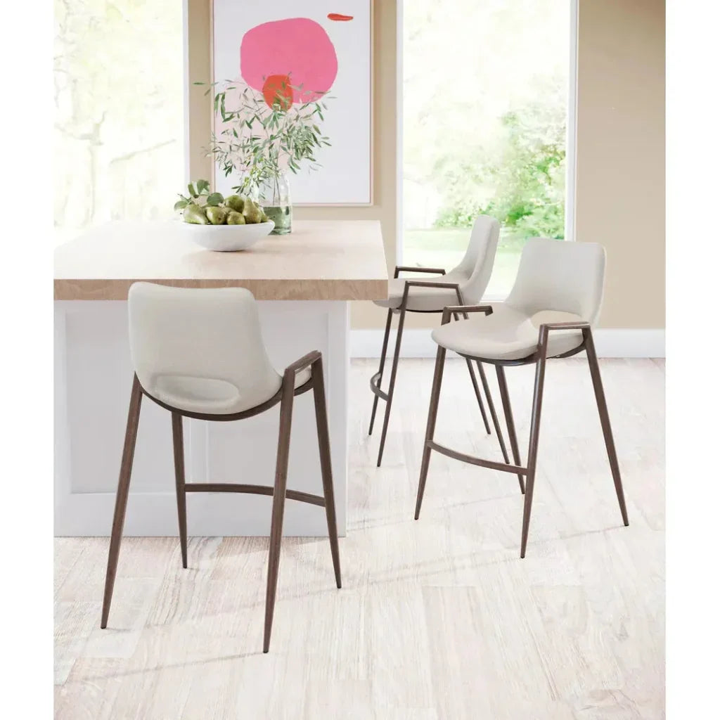 Desi Counter Chair (Set of 2) Beige - LOOMLAN - Zuo Modern - Counter Stools
