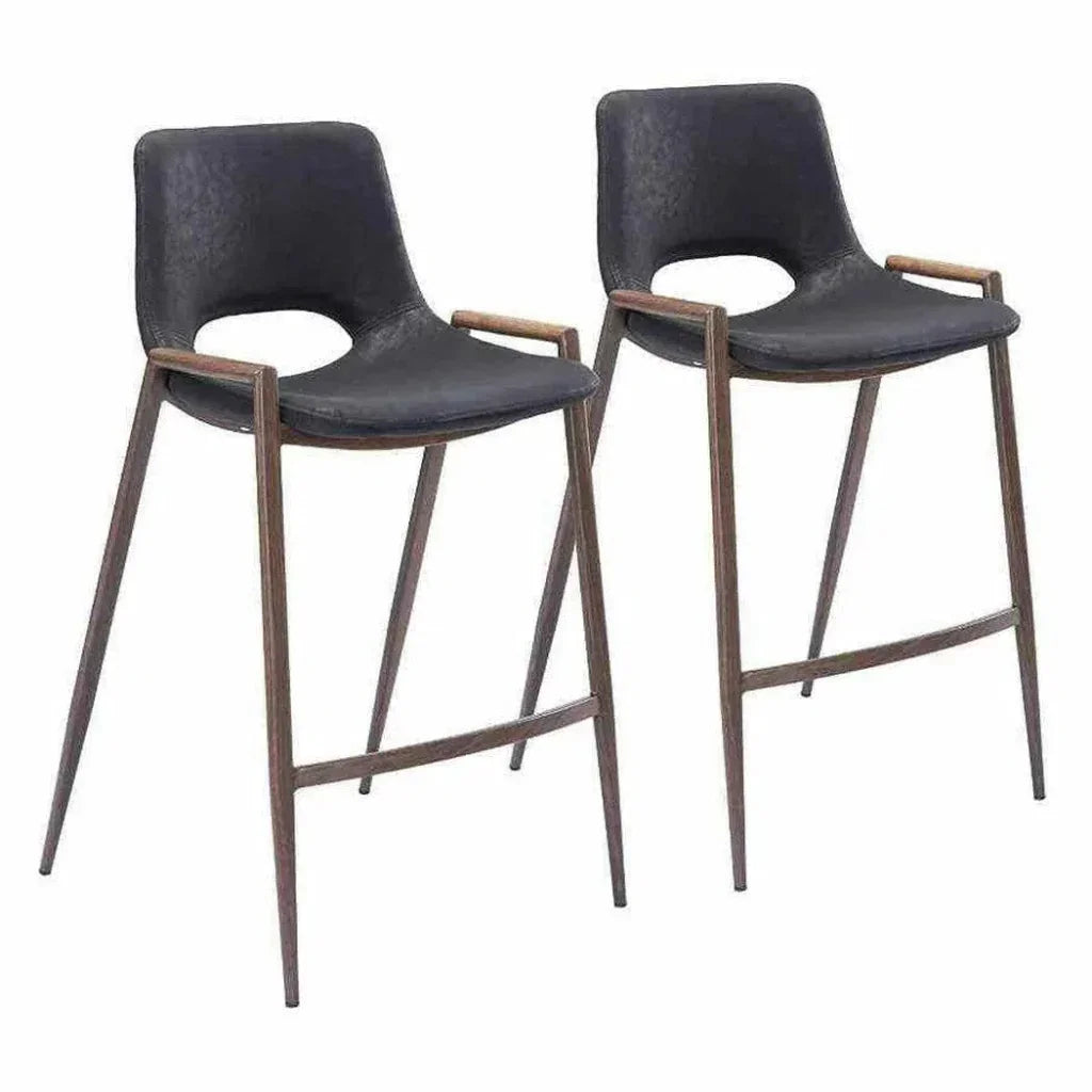 Desi Counter Chair (Set of 2) Black - LOOMLAN - Zuo Modern - Counter Stools