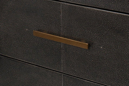 Desmond Shagreen Leather Warpped Sideboard - LOOMLAN - Sarreid - Sideboards