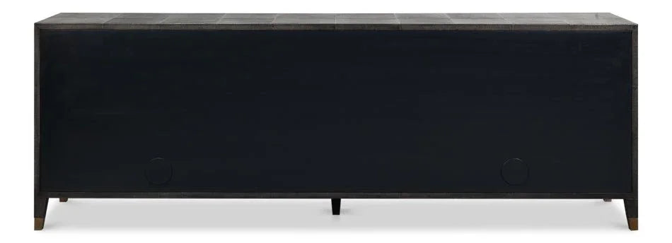 Desmond Shagreen Leather Warpped Sideboard - LOOMLAN - Sarreid - Sideboards