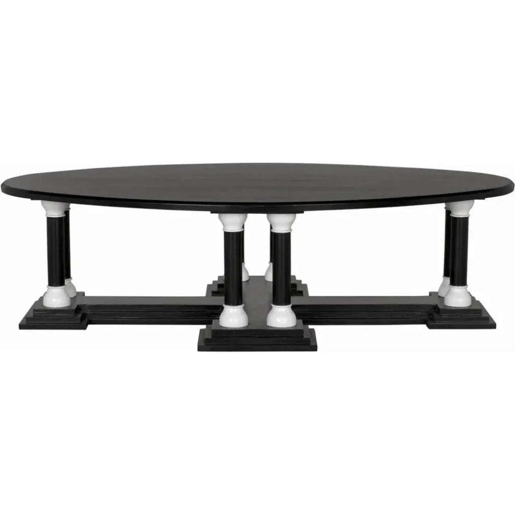 Desoto Coffee Table, Hand Rubbed Black & Solid White - LOOMLAN - Noir - Coffee Tables