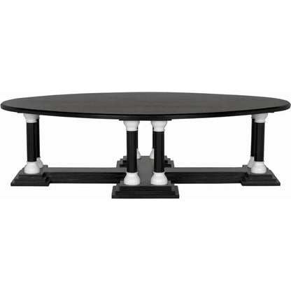 Desoto Coffee Table, Hand Rubbed Black & Solid White - LOOMLAN - Noir - Coffee Tables