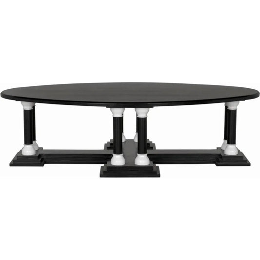 Desoto Coffee Table, Hand Rubbed Black & Solid White - LOOMLAN - Noir - Coffee Tables
