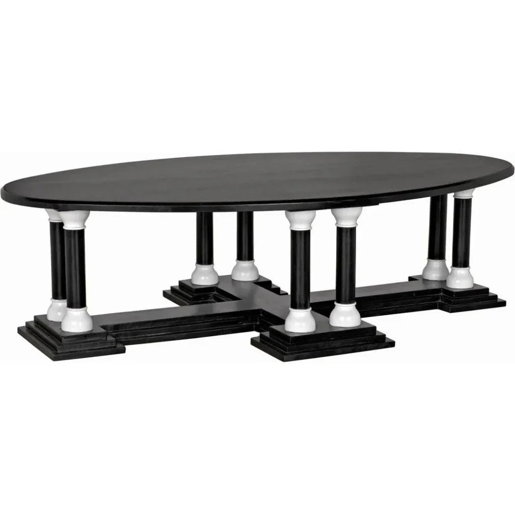 Desoto Coffee Table, Hand Rubbed Black & Solid White - LOOMLAN - Noir - Coffee Tables