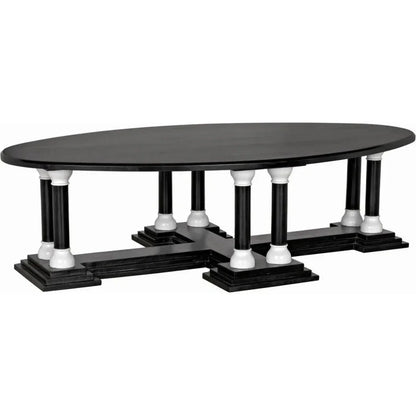 Desoto Coffee Table, Hand Rubbed Black & Solid White - LOOMLAN - Noir - Coffee Tables