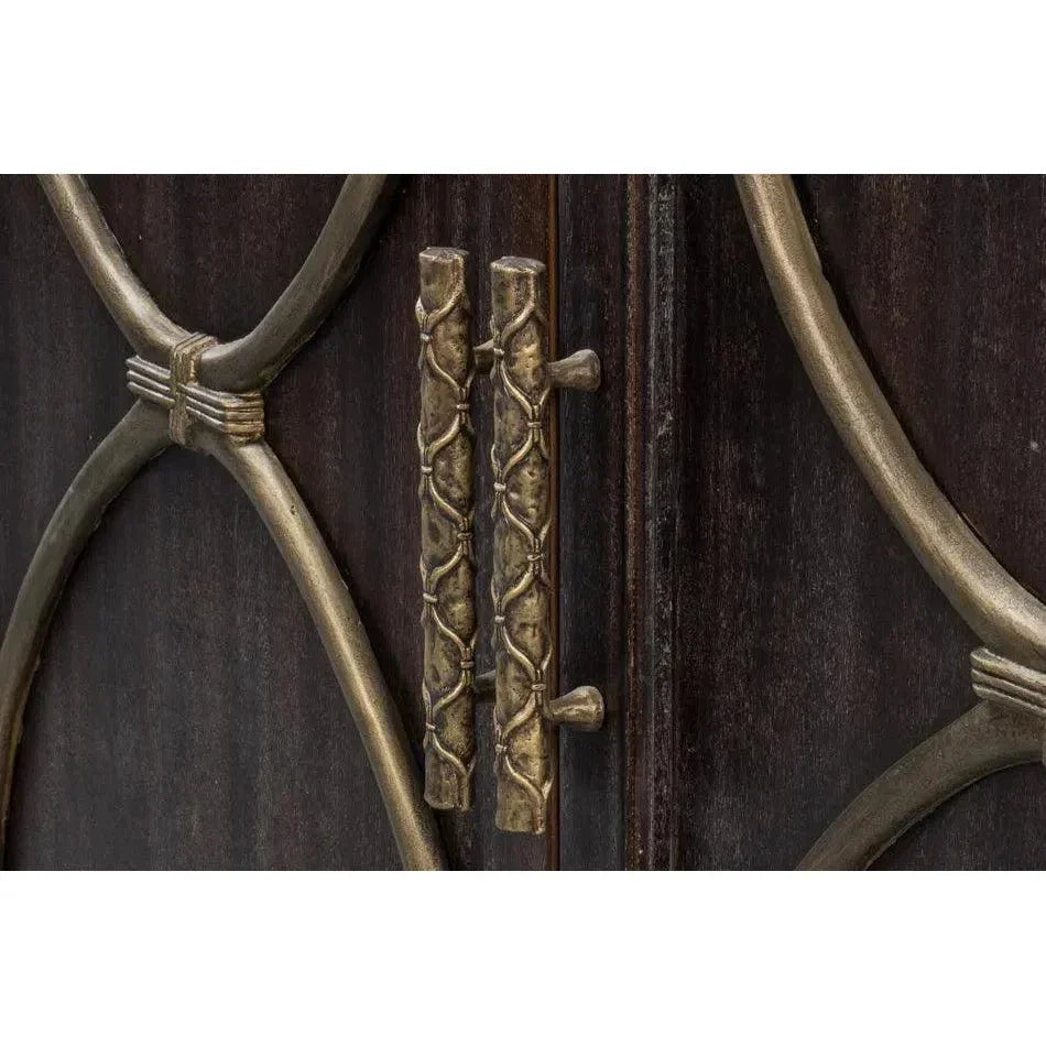 Details Acacia Wood Dark Brown Credenza - LOOMLAN - Sarreid - Sideboards