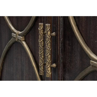 Details Acacia Wood Dark Brown Credenza - LOOMLAN - Sarreid - Sideboards