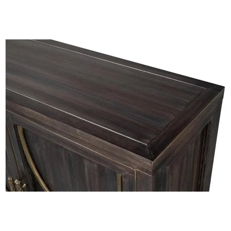 Details Acacia Wood Dark Brown Credenza - LOOMLAN - Sarreid - Sideboards