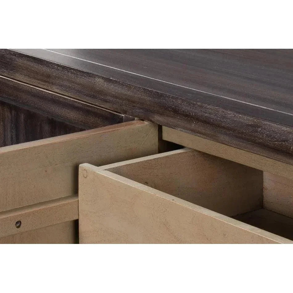 Details Acacia Wood Dark Brown Credenza - LOOMLAN - Sarreid - Sideboards