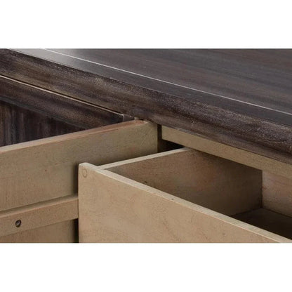 Details Acacia Wood Dark Brown Credenza - LOOMLAN - Sarreid - Sideboards