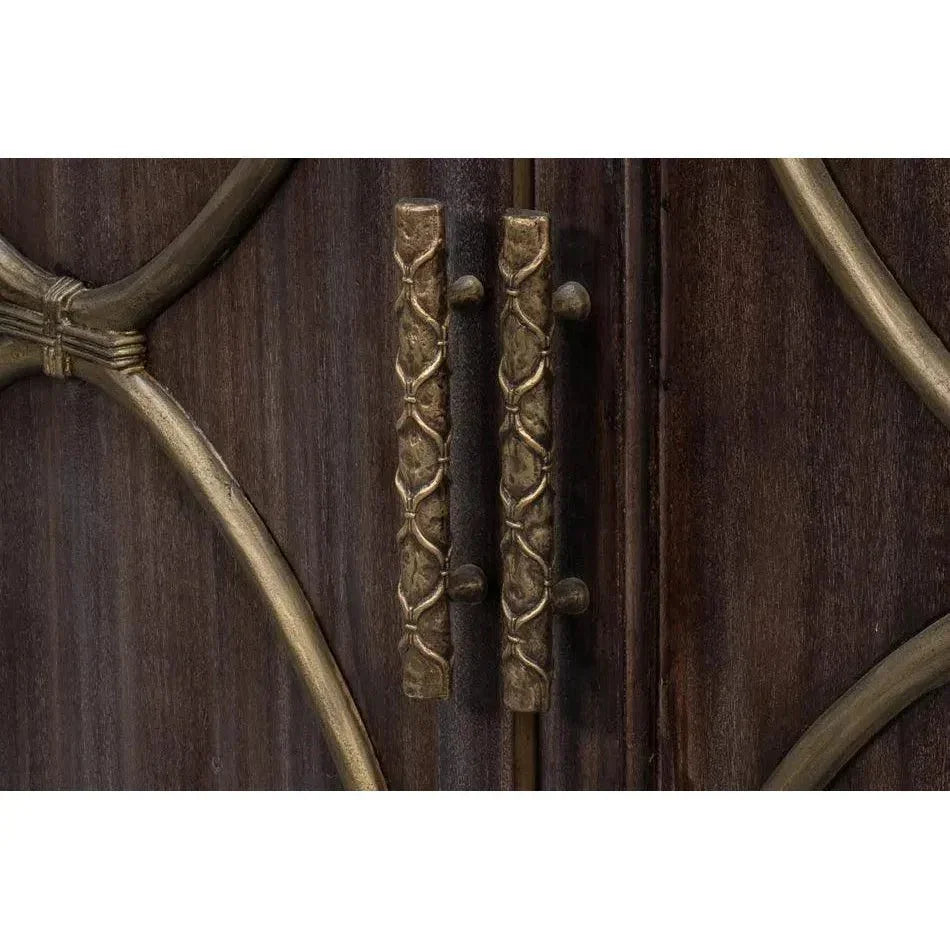 DetailsWood Dark Brown 2 Door Credenza - LOOMLAN - Sarreid - Sideboards