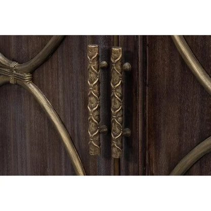 DetailsWood Dark Brown 2 Door Credenza - LOOMLAN - Sarreid - Sideboards