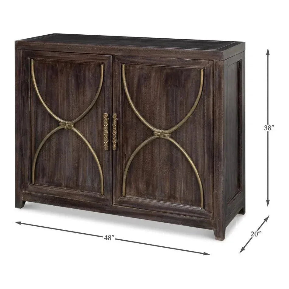 DetailsWood Dark Brown 2 Door Credenza - LOOMLAN - Sarreid - Sideboards
