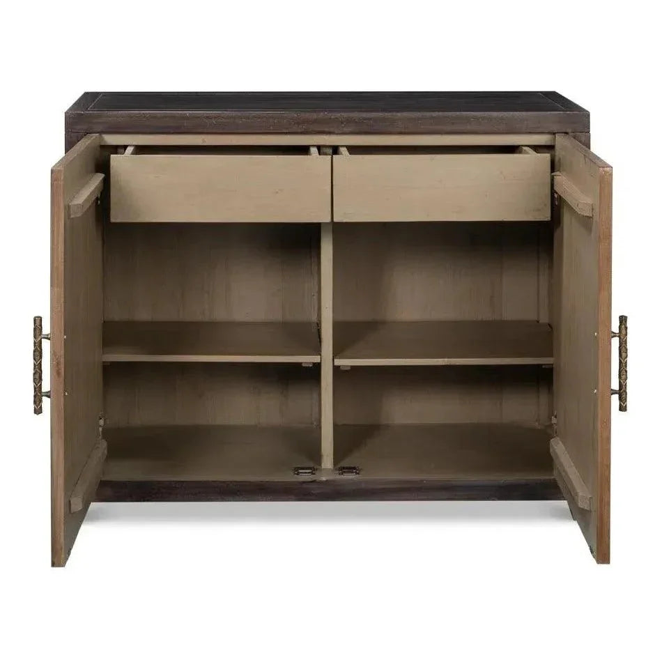 DetailsWood Dark Brown 2 Door Credenza - LOOMLAN - Sarreid - Sideboards