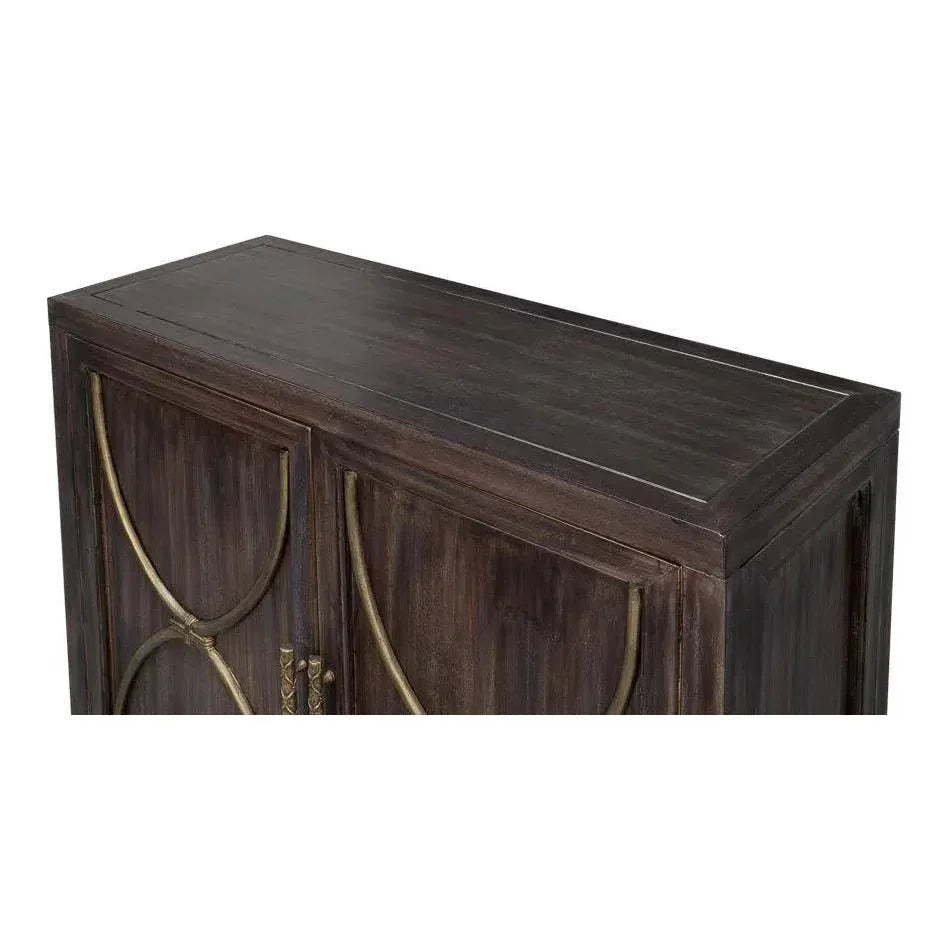 DetailsWood Dark Brown 2 Door Credenza - LOOMLAN - Sarreid - Sideboards