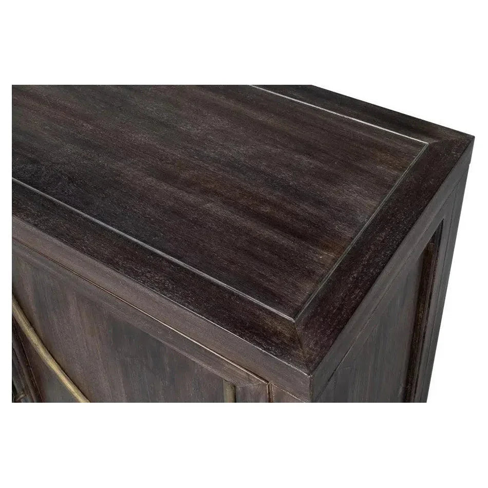 DetailsWood Dark Brown 2 Door Credenza - LOOMLAN - Sarreid - Sideboards