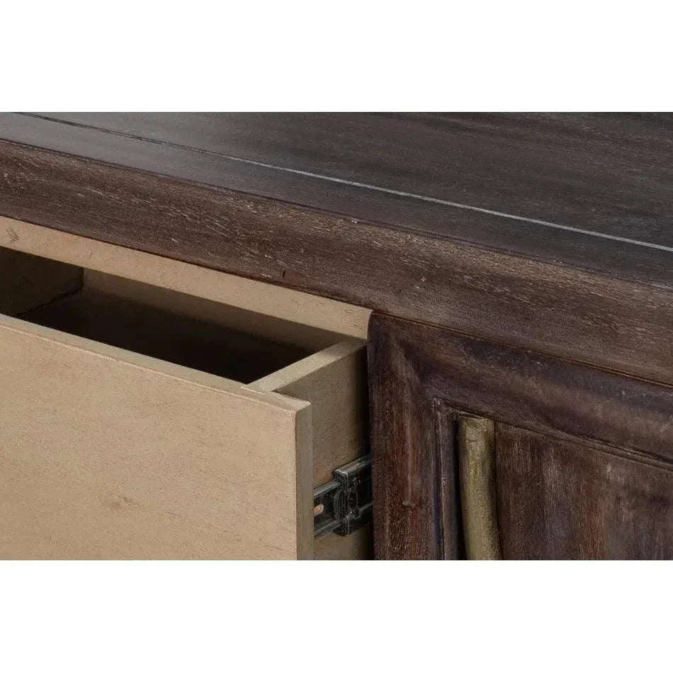 DetailsWood Dark Brown 2 Door Credenza - LOOMLAN - Sarreid - Sideboards