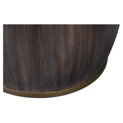 DetailsWood Dark Brown Round Side Table - LOOMLAN - Sarreid - Side Tables