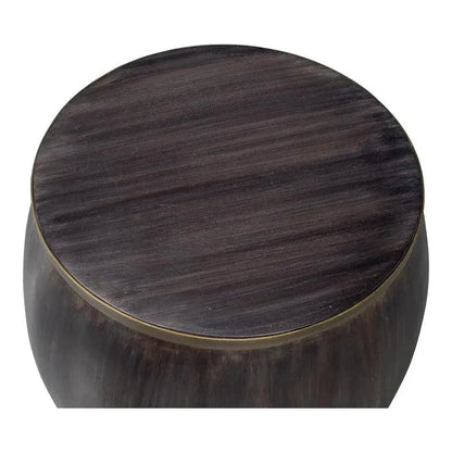 DetailsWood Dark Brown Round Side Table - LOOMLAN - Sarreid - Side Tables