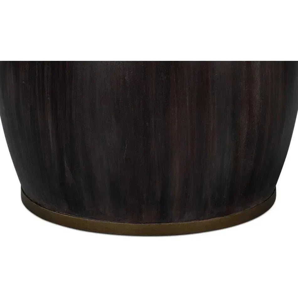 DetailsWood Dark Brown Round Side Table - LOOMLAN - Sarreid - Side Tables