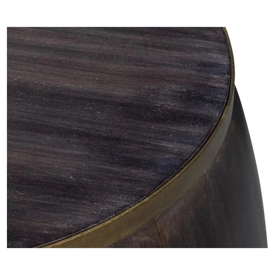 DetailsWood Dark Brown Round Side Table - LOOMLAN - Sarreid - Side Tables
