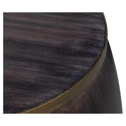 DetailsWood Dark Brown Round Side Table - LOOMLAN - Sarreid - Side Tables
