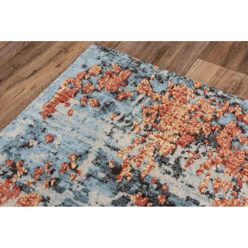 Devo Abstract Blue Large Area Rugs For Living Room - LOOMLAN - LOOMLAN - Area Rugs